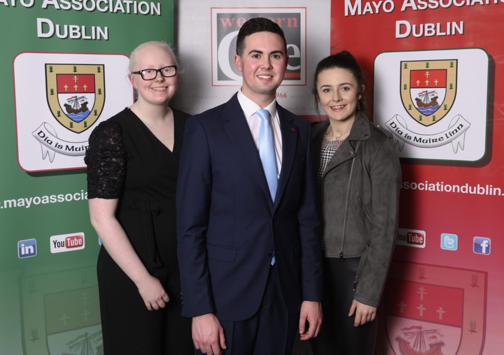 Our 'Young Mayo Person of the Year' Award Winners Sara McFadden (2019); Cathal Gavin (2020) and Michaela Walsh (2018).